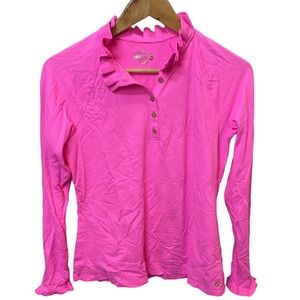 Lilly Pulitzer Women’s 50+ UPF Luxletic Hutton Polo - Isle Pink - Medium